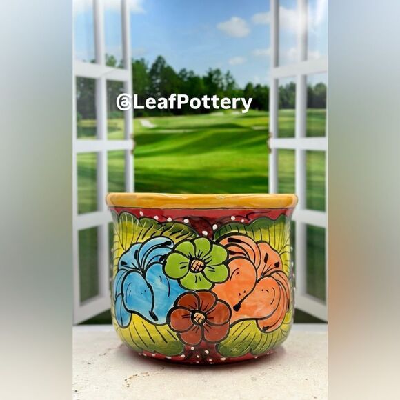 Kiki (LG) Talavera Handmade Multi Colored Ceramic Planter Pot - Picture 1 of 11